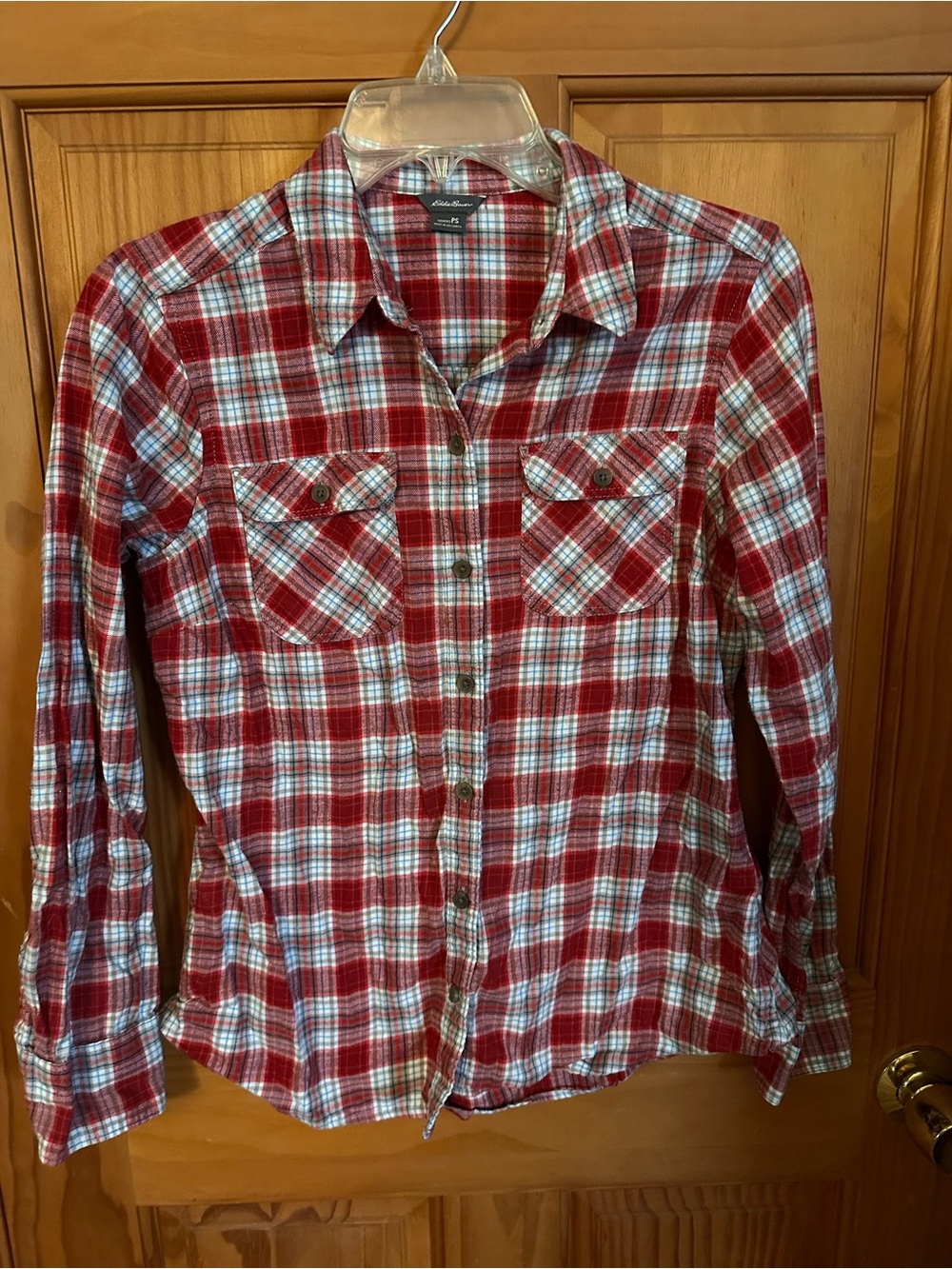 Eddie Bauer Red and Blue Plaid Shirt
